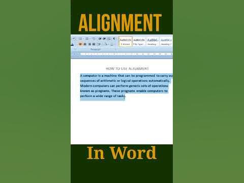 How To Use Alignment In Ms Word।।Alignment In Word।।Ms Word Me ...