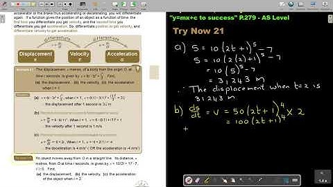 6 21 Applications of Differentiation   Displacement, Velocity and Acceleration