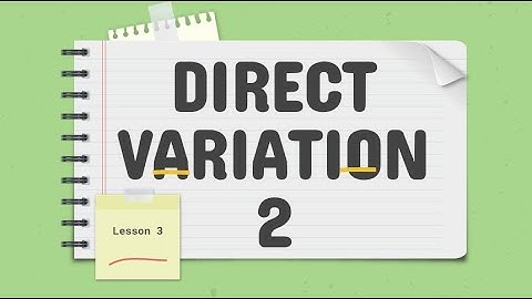 Direct Variation 2