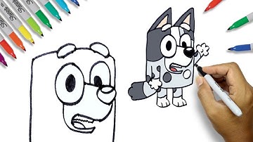 How To Draw Bluey Muffin | Easy Bluey Muffin Drawing