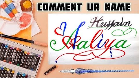 Aaliya Hussain Name Signature Calligraphy Status | How to Draw, Cursive Calligraphy with Cut Marker