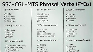 Werkwoorduitdrukkingen voor SSC-CGL-MTS-CHSL-UPSC en alle competitieve examens | PYQ