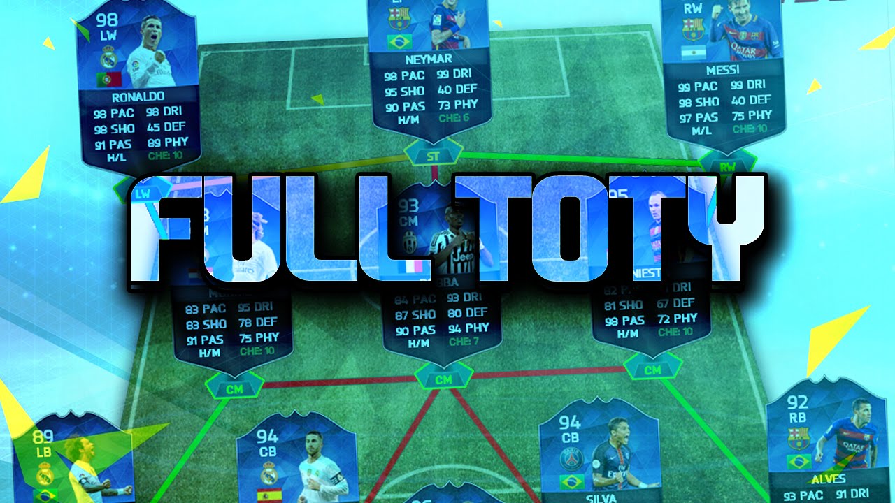 FIFA 16 - FULL TOTY SQUAD OVER 10 MILLION COINS!