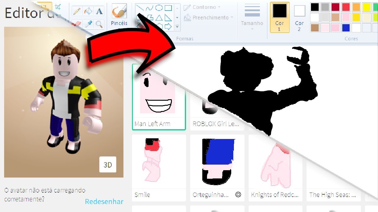 DESENHANDO NO PAINT MEU AVATAR DO PERFIL ROBLOX MINECRAFT 