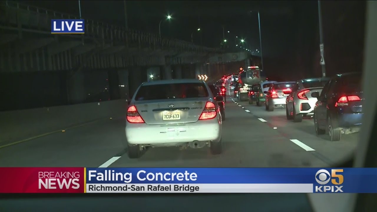 Baseball-Sized Concrete Chunks Fall From Richmond-San Rafael Bridge, Damaging Vehicle - YouTube