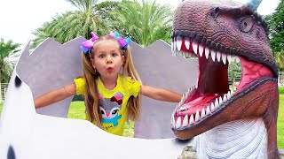 다이아나와 로마는 공룡 공원과 환상의 박물관에서 산책을 합니다 Dinosaur Park in Dubai