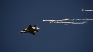 Saudi F-15Sa High-Density Flare Release & High-Maneuverability Flight Display