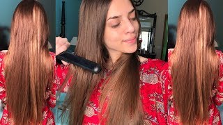 HOW TO GET SOFT, SLEEK SHINY HAIR USING A HAIR STRAIGHTENER/ FLAT IRON screenshot 1