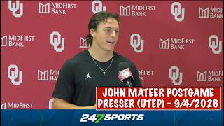 Oklahoma QB John Mateer postgame (OU 51 UTEP 0) - 9/4/2026