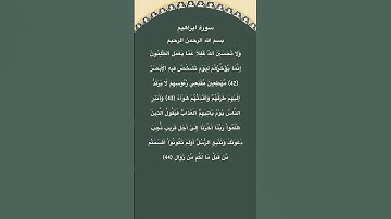سورة ابراهيم مكتوبة الاية 42الي44 #فارس_عباد #القرآن_الكريم #سورة_ابراهيم #quran #قرآن #الجزائر #for