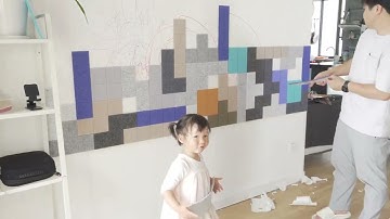 LOHA Custom Tetris Wall Felt Installation video ⬜️🟫🟦
