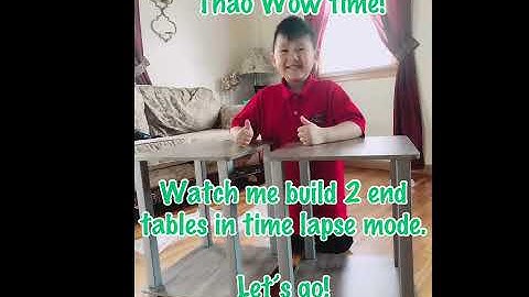 An 8 year old building 2 end tables!