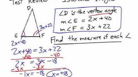 Isosceles Triangle: Solving for the Missing Angles
