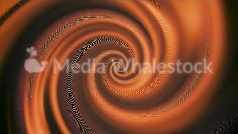 Endless spinning revolving spiral with digital noise effect of black and orange colors, seamless