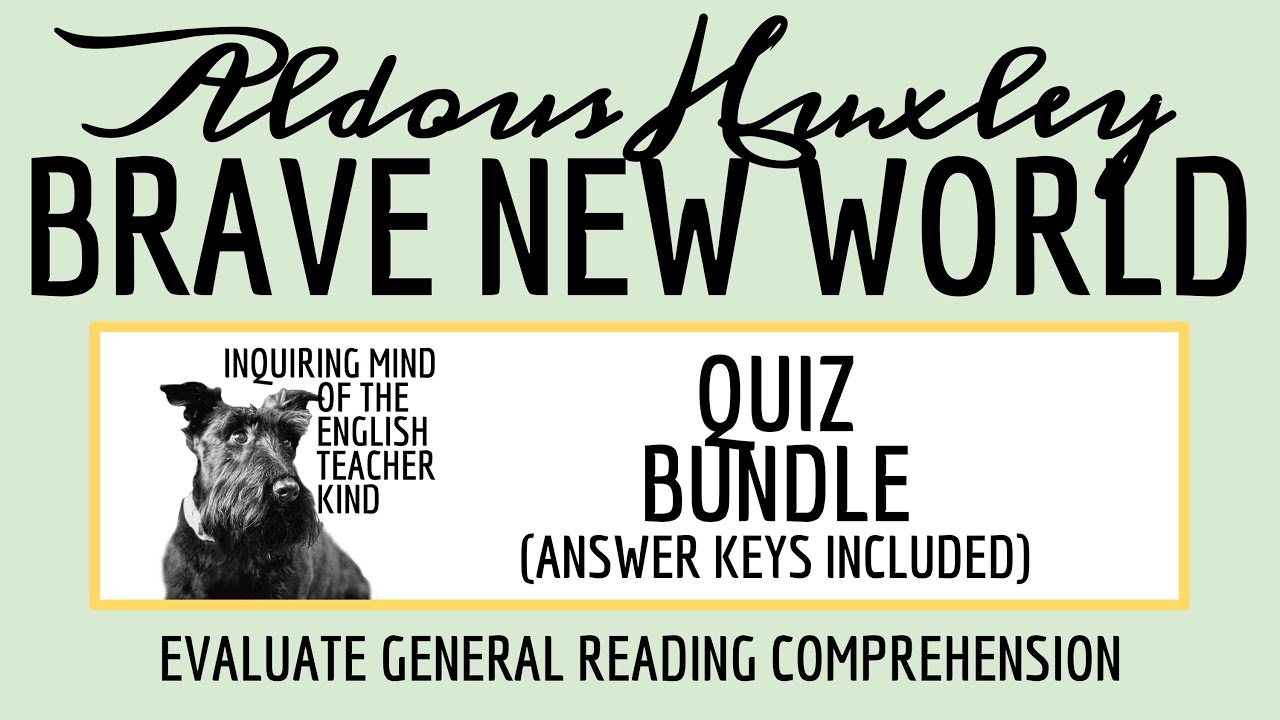 Brave New World by Aldous Huxley Quiz and Answer Key Bundle for High ...