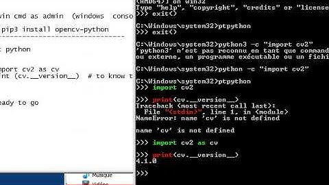 install opencv   , windows, python 3  -  2019
