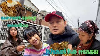 Jado Ma Spicy Noodles Ra Khasi Ko Masu Sanga Bhat Khaiyo