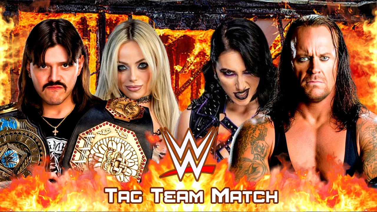 Матч WWE между Рией Рипли и Андертейкером против Лив Морган и Доминика Мистерио (командный бой), ...