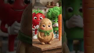 Potato Didn’t Want to Try | Cute Vegetable Moral Story #aishorts #moralstory #aianimation