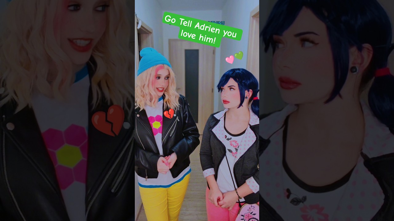 Go tell Adrien you love him! | Zoé & Marinette @nikkihatsunecosplay #miraculous #cosplay #shorts