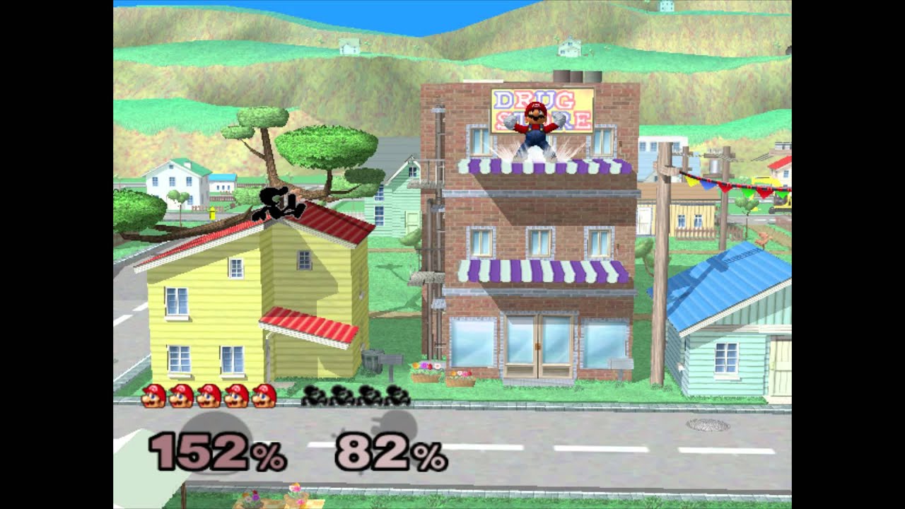 Super Smash Bros Melee: Mario Vs Mr.game and watch