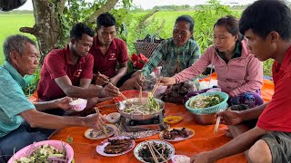 Cá đồng kho mắm nhúng rau vườn Cá lao kiến nướng sa tế Săn bắt trên đồng VXĐ # 463