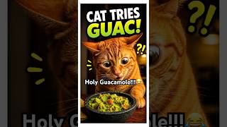 Orange Tabby Tries Guacamole  #catshorts #catmemes #catsofyoutube
