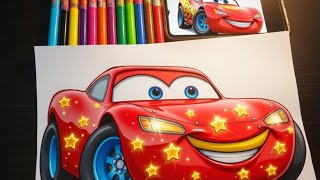 From Phone Screen to Paper! Coloring the FASTEST Red Car Ever! 🚗💨