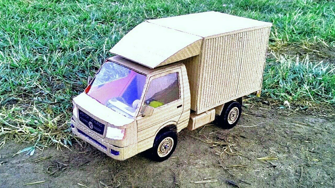 How To Make RC Ashok Leyland Dost Plus Pick up || ashok Leyland dost + mini cargo from cardboard