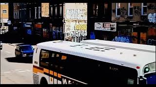 DDOT RTS NOVA & SMART D40LF NEW FLYER DRIVING BY ABANDONED GRAFFITI PROJECT BUILDINGS IN DETROIT