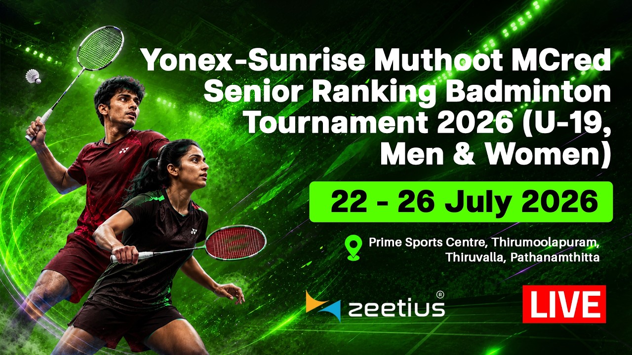 FINALS - Court 1 - YONEX-SUNRISE MUTHOOT MCRED ALL KERALA SENIOR RANKING BADMINTON TOURNAMENT 2026