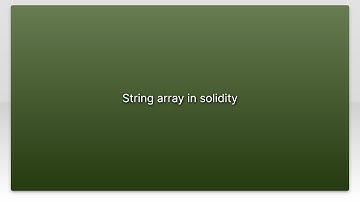 String array in solidity