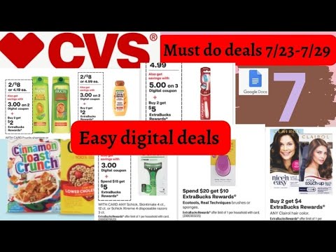 🔥CVS MUST DO DEALS 7/23-7/29| EASY DIGITAL DEALS| FREE AND CHEAP DEALS| $4 MONEY MAKER ON CLAIROL