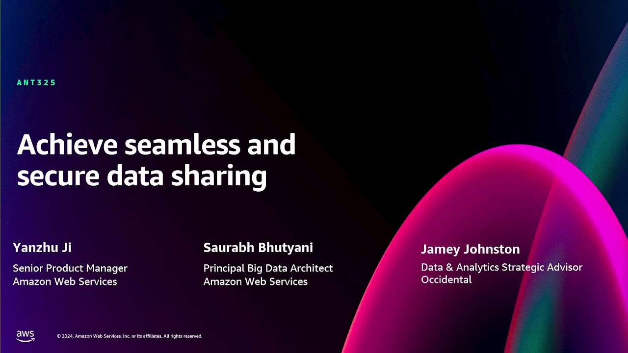 AWS re:Invent 2024 - Achieve seamless and secure data sharing (ANT325 ...