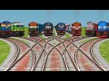 8 Local & Superfast Trains Passing From Daimond Railroad Tracks | Indian Railways | train sim