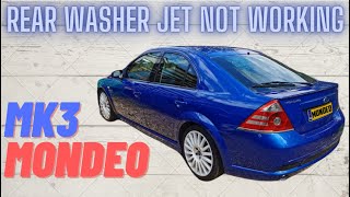 MONDEO Mk3 Rear Washer Jet Not Working - Leaking in boot