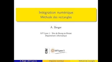 Intégration numérique : Méthode des rectangles