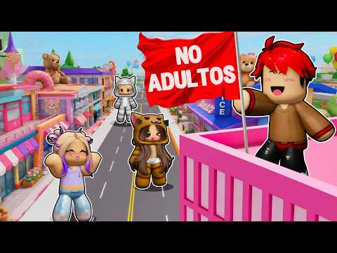 Construimos un BARRIO SOLO PARA NIÑOS en Brookhaven Roblox con LYNITA BEBÉ