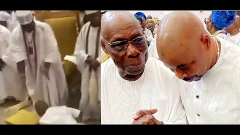 Moment MC Oluomo Attends Church Program, Spotted With Obasanjo, Ooni of Ife, Others