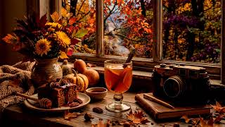 Autumn Lakeside Cabin Cafe 🍂🌧️ Soft Jazz & Hot Coffee for Deep Focus, Relaxation and Cozy Escape screenshot 4
