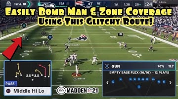 Use This Glitchy Route To Bomb ANY Man Coverage Shell and EVERY Zone Coverage In Madden 21!