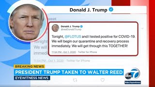 Pres. Trump arrives at Walter Reed military hospital after testing positive for COVID-19 | ABC7