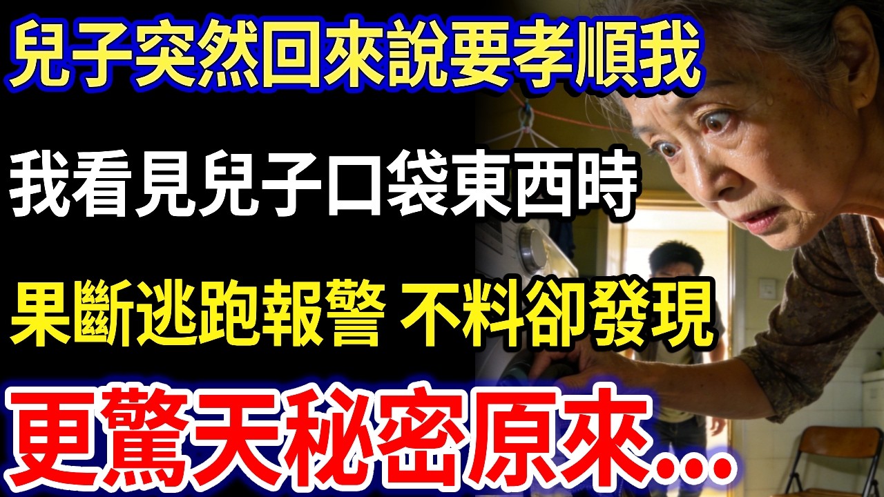 我75歲，兒子從國外回來，説不走了好好孝順我，幫兒子洗衣時我看見口袋裡的東西，果斷逃跑報警，不料卻發現更驚天秘密原來...#家庭故事 #感人故事 #家庭倫理 #感人故事 #真實生活