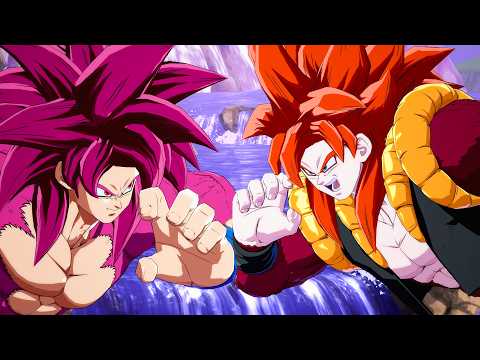 Dragon Ball FighterZ - SSJ4 Goku Daima Vs SSJ4 Gogeta Gameplay (4K 60FPS)