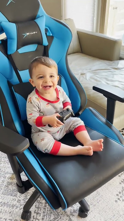 Little Gaming Guy Loves This Gaming Chair w/ Xbox #gaming #gamingshorts #shorts