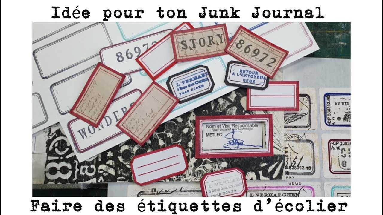 Idée pour ton Junk Journal *18* Faire des étiquettes d'écolier