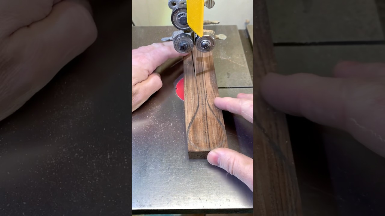 Bandsaw Rosewood spoon blank. 