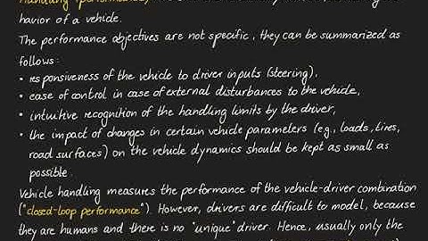 Vehicle Dynamics & Control - 10 Vehicle handling performance