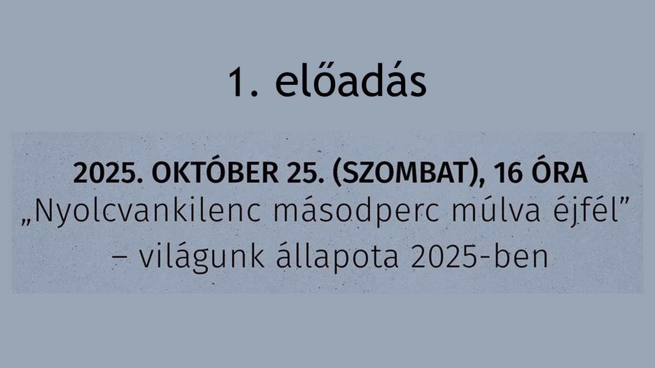 "Nyolcvankilenc másodperc múlva éjfél" - világunk állapota 2025-ben