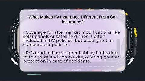 What Makes RV Insurance Different From Car Insurance? - Auto Coverage Explained